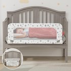 Crib Rail Guard 35 Inch White Toddler Bed Rail Fold Down Safety Barrier Mesh