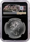 2020 W  5 1 Oz Burnished Silver Canadian Maple Leaf Ngc Ms70 Fr Black Retro