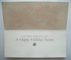 Unused 50 s Poinsettias Vintage Christmas Greeting Card  e16