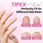 Beetles Tipex Lite Apex Nail Tips Kit square Long 192pcs 16 Sizes with Uv Nail G