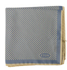 Nwt Eton Blue   White Check Print Silk Pocket Square Italy 13 