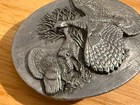 Vintage 1990 American Bald Eagle Belt Buckle Silver Tone Siskiyou Company Inc 