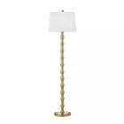 61 In  Gold Floor Lamp With White Fabric Shade