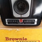 Mid Century Modern Brownie Hawkeye Flash Camera With Original Box Kodak 1950s