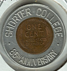 1957 D Encased Lincoln Wheat Cent - Good Luck Penny - Shorter College - Ec 6533