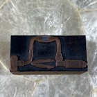 Antique Letter Press Printing Press Wood Block Stamp Copper Metal Hand Drill