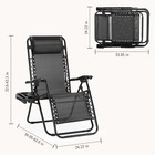 Set Of 2 Zero Gravity Lounge Chair  For Folding Patio Recline Garden Beach