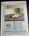 1925 Kohler Plumbing Fixture Ad  Kid In Bath Tub Bathroom Art Deco Decor