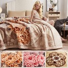Super Soft Raschel Blanket 2 Ply Cozy Fleece Blanket Peony Pattern 4 4-7 7 Lbs