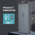 Metal Broom Storage Cabinet  Broom Closet With Pegboard And Hanging Rod 65  H