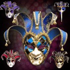 Venetian Masquerade Masks Full Face Jester Joker Cosplay Wall Halloween Mask