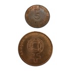 Vintage Arizona Copper 2 Token Lot Mining Association   1937 5 Mills Sales Tax 