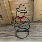 Yankee Candle Metal Snowman Red Scarf Glass Votive Holder Christmas Winter 11 5   