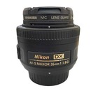 Nikon Af-s Nikkor 35mm F 1 8g Dx Lens With Hood Pouch And Filter