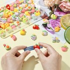55pcs Flatback Cabochon Resin Flowers Fruit For Diy Nail Art Scrapbooking Decor