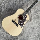 Custom Hummingbird  Acoustic Guitar Natural Solid Spruce Top Koa Back side Fast