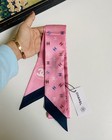 Chanel Silk  Scarf With Prints And Cc Logos  Pink