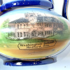 Medford   Oregon  - Washington School - Antique Souvenir China Painted Cobalt