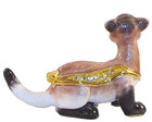Pet Ferret Pewter Bejeweled Hinged Trinket Box Miniature Kingspoint 