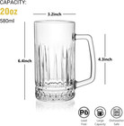 Beer Mug Set Of 2  20oz Crystal Beer Glasses With Handle  Glass Beer Mugs For Fr