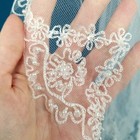 Nwt  David s Bridal White Wedding Veil Elbow Length Lacey Beaded One Tier