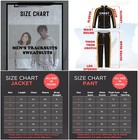 Mens Sweat Track Suit Zip Up Comfy Joggers Pants 2pcs Set Sportswear Gym Outdoor