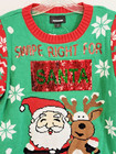 Joe Boxer Swipe For Santa Rudolph Sequined Ugly Christmas Sweater Medium New