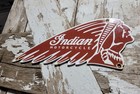 Vintage Indian Porcelain Sign Motorcycle Die-cut