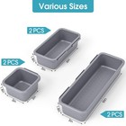 6 Pcs Drawer Organizer Set  3 Size Makeup Drawer Divider Organizer With Non-slip