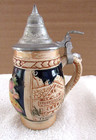 Vintage 5    Small Lidded German Beer Stein Ceramic Mug -    trink Aus Mit Freuden   