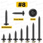  8x 1 2 1-1 2  Black Phillips Modified Truss Head Wood Screws Assortment 1lb box