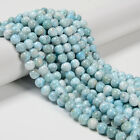 Grade A Natural Genuine Larimar Smooth Round Beads Size 5mm To 12mm 15 5   Strd