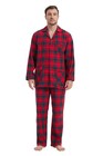 Men s 100  Cotton Flannel Pajama Set Yarn Dyed Cozy Bottom With Pockets Draws   