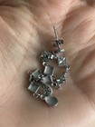 Solid 14k White Gold Marked Gd Vintage Dangly Earrings Cut Design 2 5g Very Nice