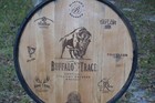 Buffalo Trace Bourbon Whiskey Barrel Lid head With Outside Metal Ring And Staves