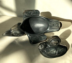 Boma Canada Signed Spirit Box Raven With Turtle Haida Style Carving Green Patina
