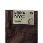 Madden Nyc 90s Fit Brown Distressed Jeans Wide Leg Size 15 Nwt