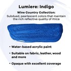 Jacquard Lumiere 8oz Fabric Paint Indigo Metallic For Fabric Paper Wood