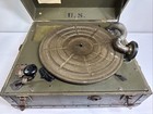 Rare Antique Ww2 Us Army Mechanical Field Phonograph 78rpm - Spins  See Pics   