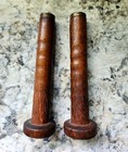 2 Antique Wooden Industrial Textile Mill Thread Yarn Spools Bobbins Spindles Two