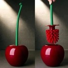 1pc Plastic Cherry Shape Toilet Brush Holder Set Creative Bathroom Tool - New