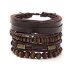 4pcs Fashion Vintage Multi-layer Wooden Beads Trendy Accessories Men s Bracelet