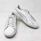 Puma Size 8 White Vikky V2 Leather Lace Up Casual Sneakers Soft Foam Comfortable