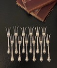 Set 12 Antique Gorham Chantilly Sterling Silver Lemon Serving Fork American 4 5   