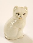 Vtg Kitty Cat White Porcelain Hand Painted Miniature Crazing Glossy Figurine 2 