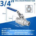 2 Pack 3 4  Full Port Ball Valve Npt Male X Female 304 Stainless Steel Heavy    