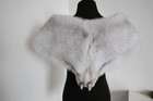 100  Real Fox Fur Cape  neck Wrap scarf White Jacket Collar 180 23cm Stole