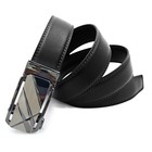 Genuine Leather Mens Ratchet Belt Belts For Men Adjustable Automatic Buckle