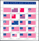 Stars And Stripes American Flags Collectible Stamp Sheet Of 20 33   Stamps Scott 