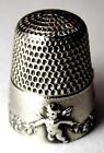 Antique Simons Bros  Child   s Sterling Silver Thimble     cupid     Cherubs   Flowers